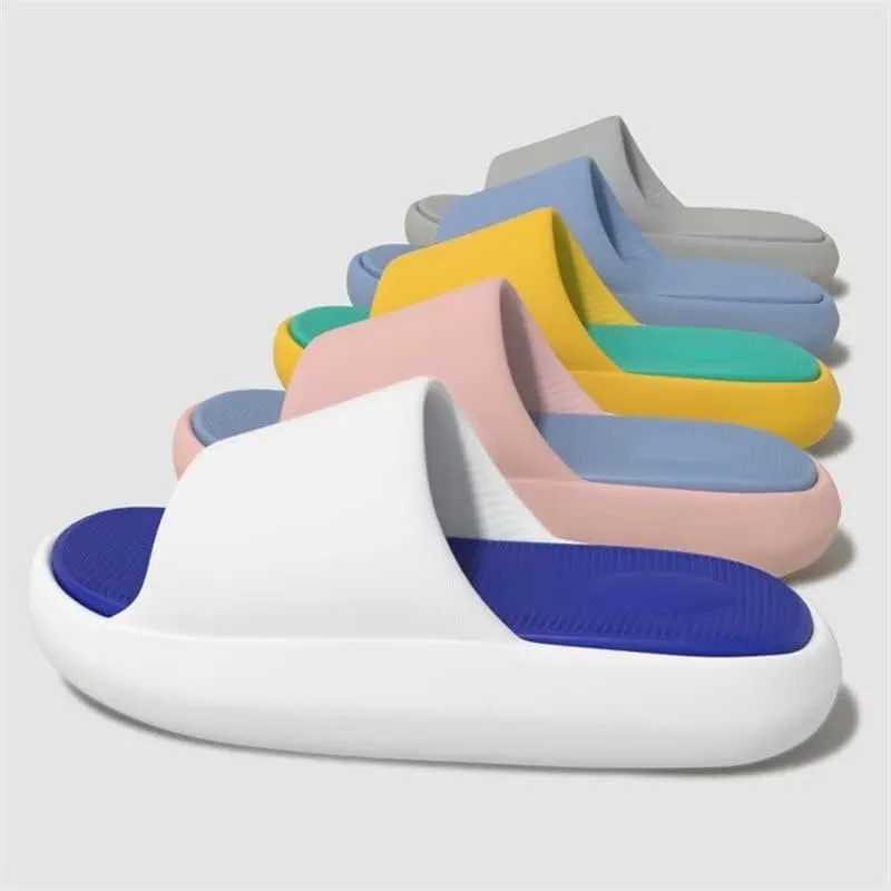 Men Women Non Slip Contrast Indoor Slippers for Bedroom Bathroom Beach