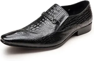 Men's Alligator Crocodile Print Oxfords Fashion Slip on Dress Shoes