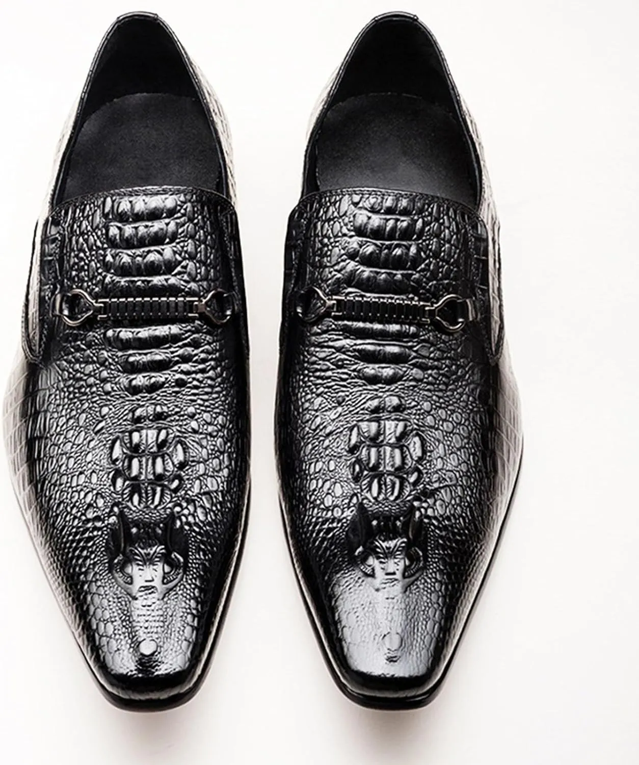 Men's Alligator Crocodile Print Oxfords Fashion Slip on Dress Shoes