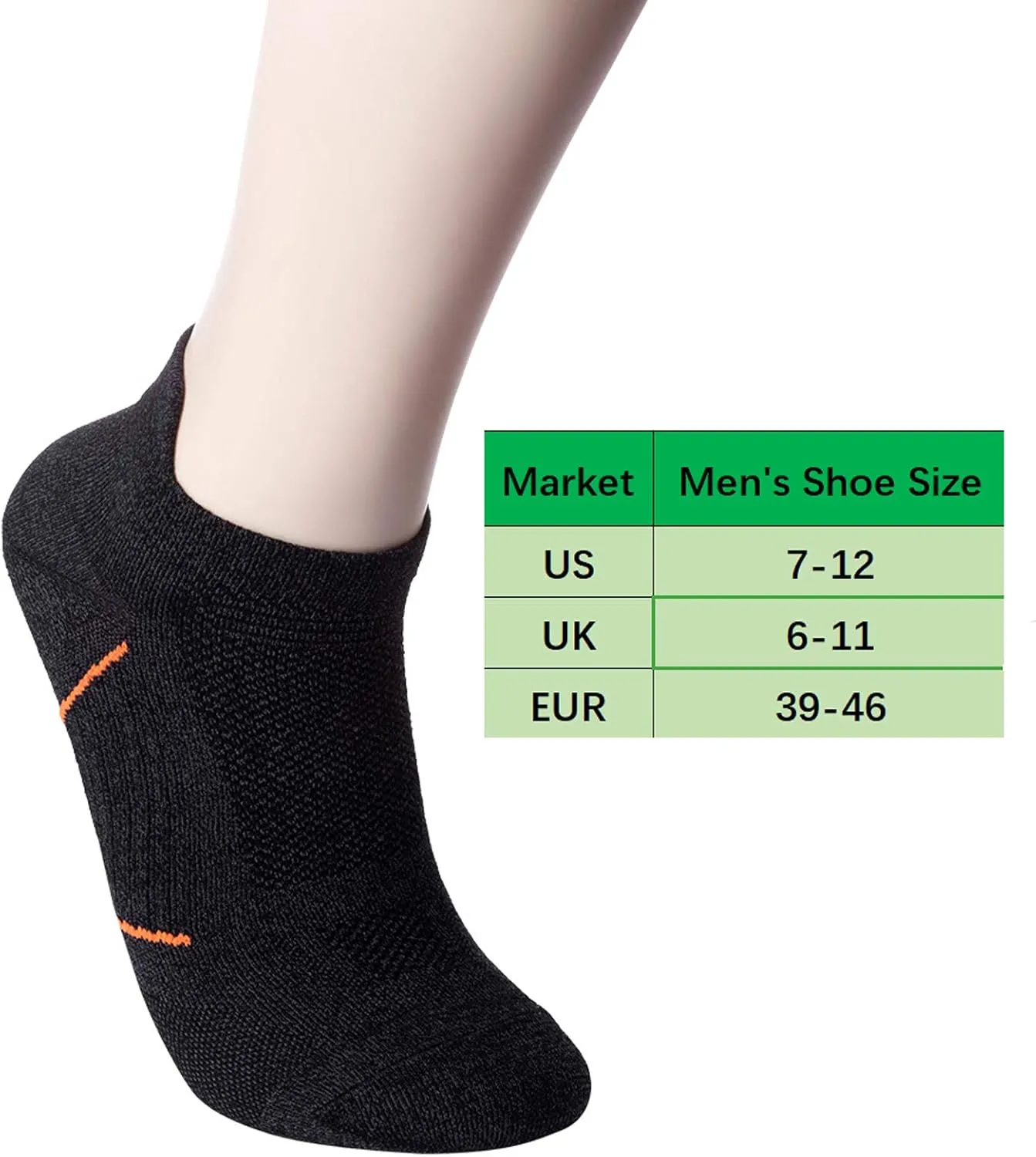 Men's Anti Stink Quick Dry Odor Resist Low-Cut Thin Compression Running Socks