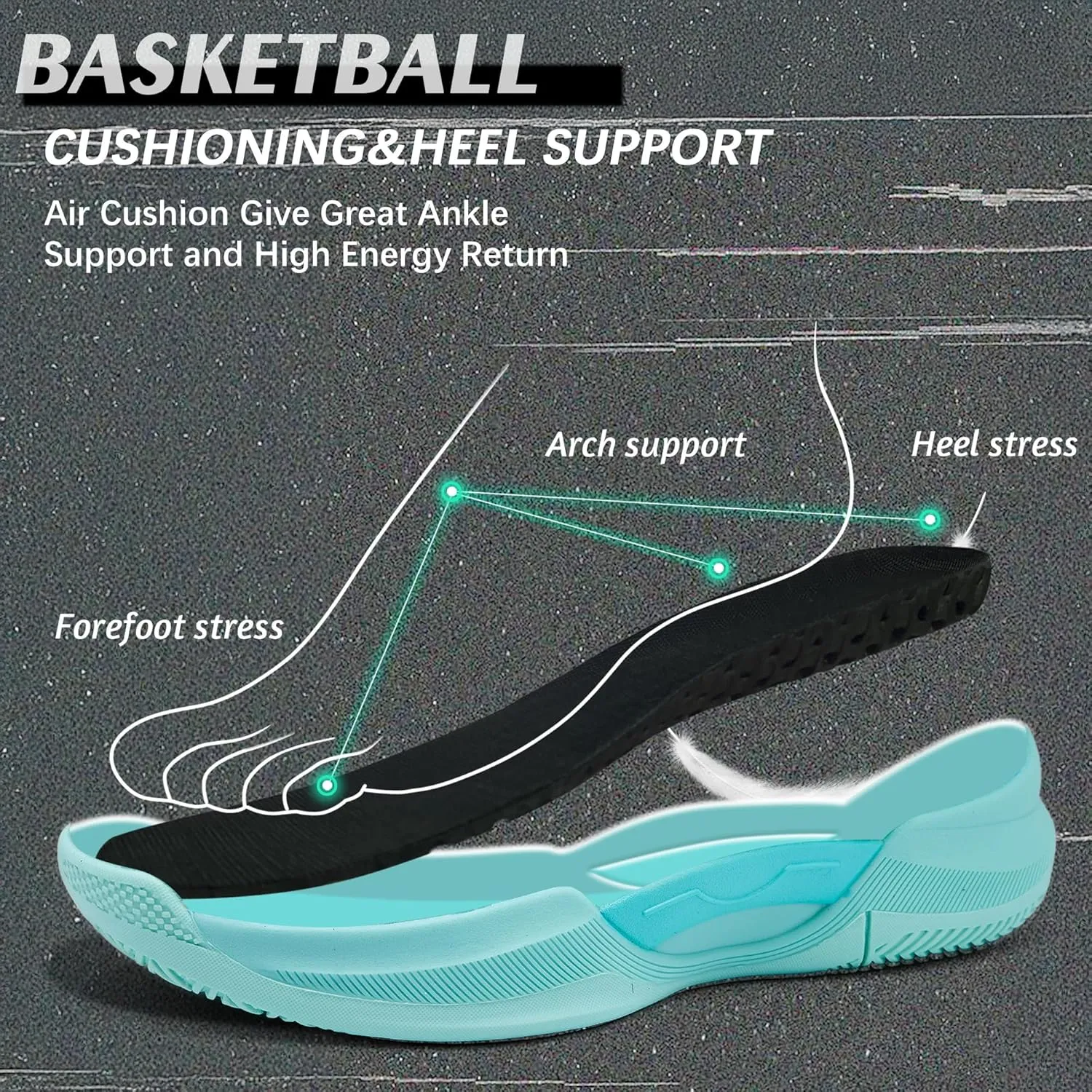 Men's Basketball Shoes Fashionable Multifunctional Outdoor Shoes Lightweight Wear-Resistant Shock-Absorbing Training Shoes Running Shoes