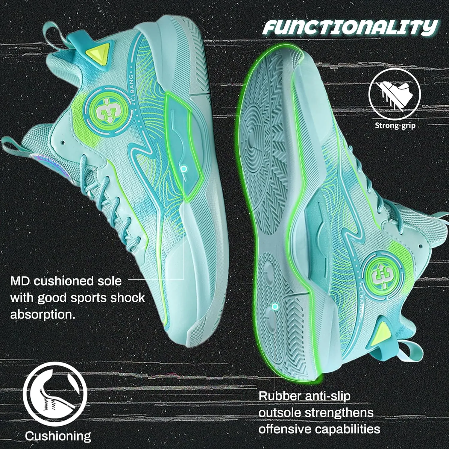 Men's Basketball Shoes Fashionable Multifunctional Outdoor Shoes Lightweight Wear-Resistant Shock-Absorbing Training Shoes Running Shoes