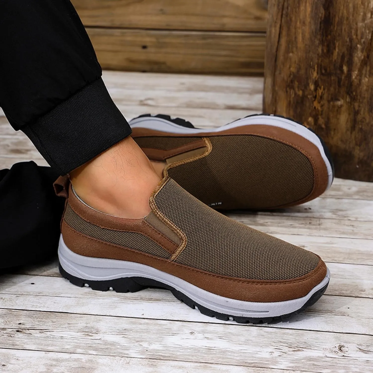 Men’s Casual Sneakers Slip-On – Breathable Mesh Loafers for Walking & Driving, Anti-Slip & Durable Sole, Comfortable Boat Shoes for Work & Daily Wear