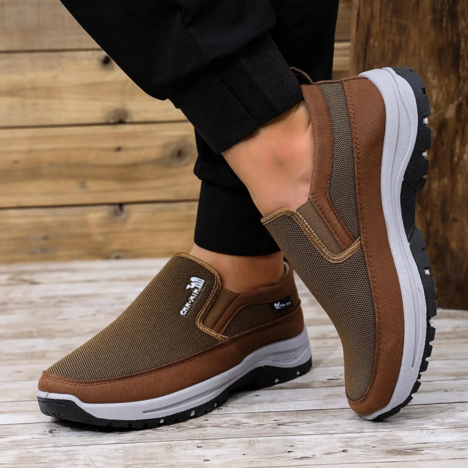 Men’s Casual Sneakers Slip-On – Breathable Mesh Loafers for Walking & Driving, Anti-Slip & Durable Sole, Comfortable Boat Shoes for Work & Daily Wear