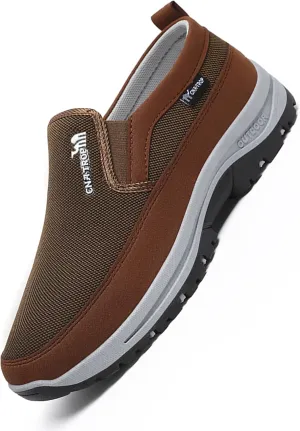 Men’s Casual Sneakers Slip-On – Breathable Mesh Loafers for Walking & Driving, Anti-Slip & Durable Sole, Comfortable Boat Shoes for Work & Daily Wear