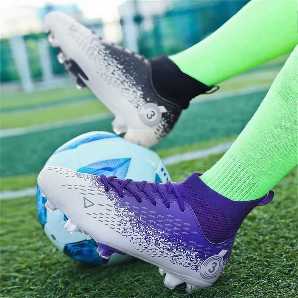 Men's Cleats Firm Ground Soccer Shoes Athletic Lightweight Running Outdoor Turf Comfortable Training Football Shoes