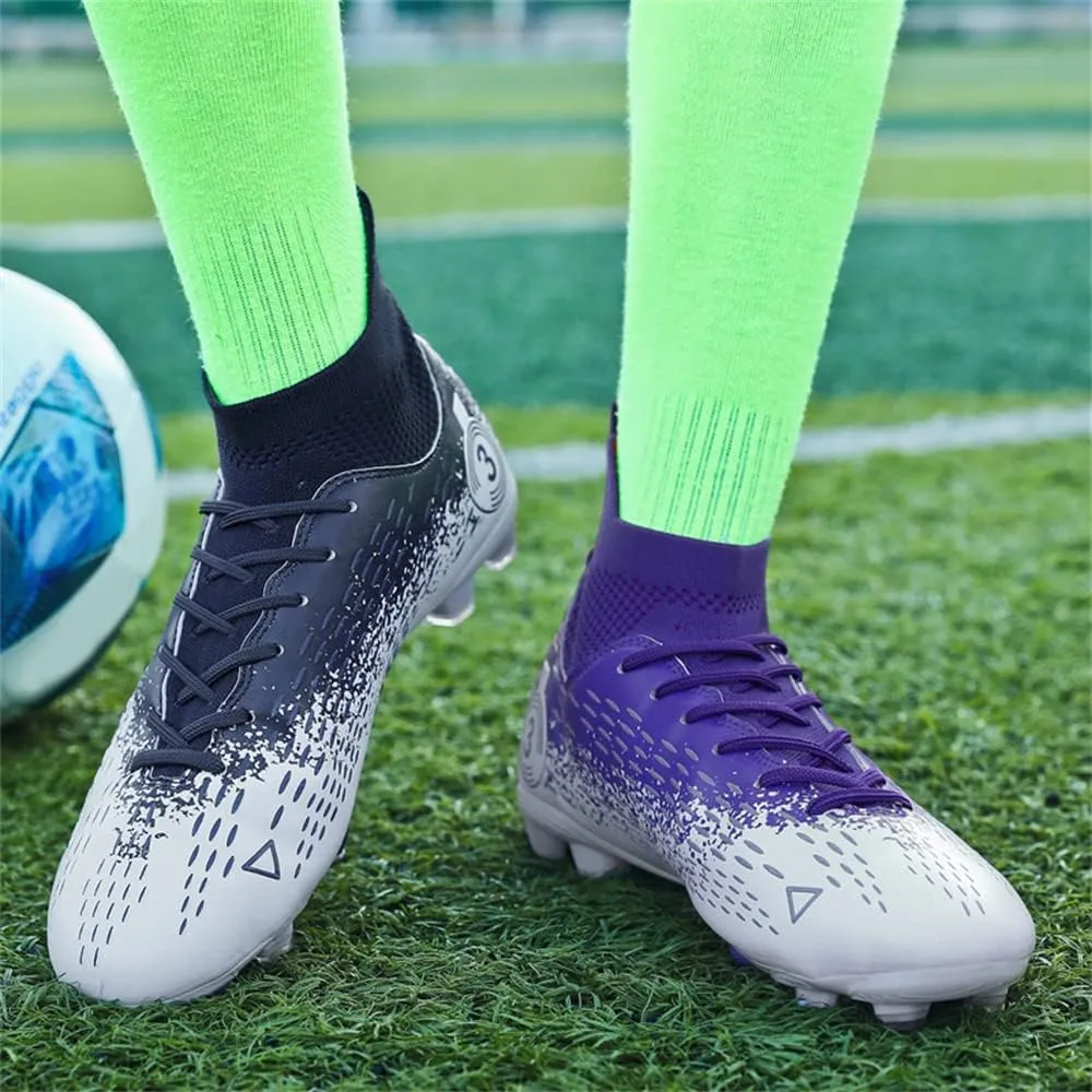 Men's Cleats Firm Ground Soccer Shoes Athletic Lightweight Running Outdoor Turf Comfortable Training Football Shoes
