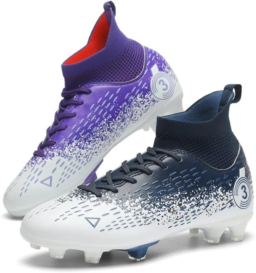 Men's Cleats Firm Ground Soccer Shoes Athletic Lightweight Running Outdoor Turf Comfortable Training Football Shoes