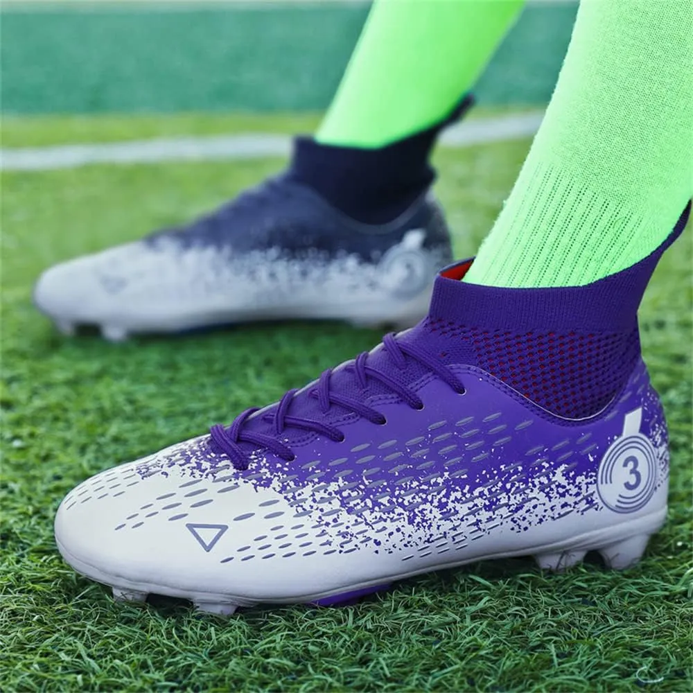 Men's Cleats Firm Ground Soccer Shoes Athletic Lightweight Running Outdoor Turf Comfortable Training Football Shoes