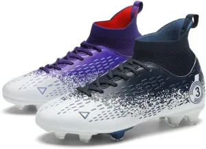 Men's Cleats Firm Ground Soccer Shoes Athletic Lightweight Running Outdoor Turf Comfortable Training Football Shoes