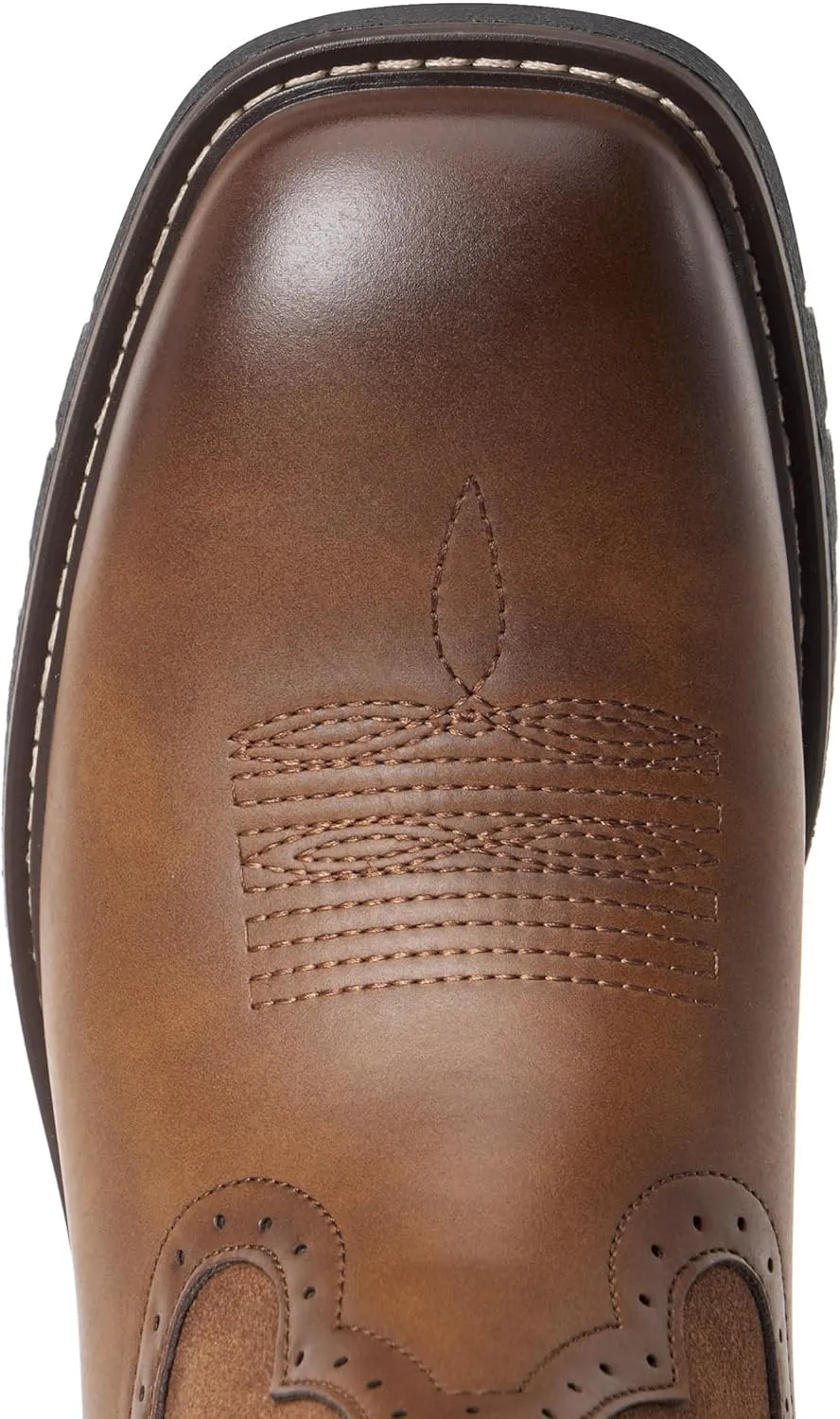 Men's Cowboy Boots - Western Boots Square Toe,Slip Resistant,Retro Embroidered Design,Slip on Chunky Heel Country Boot