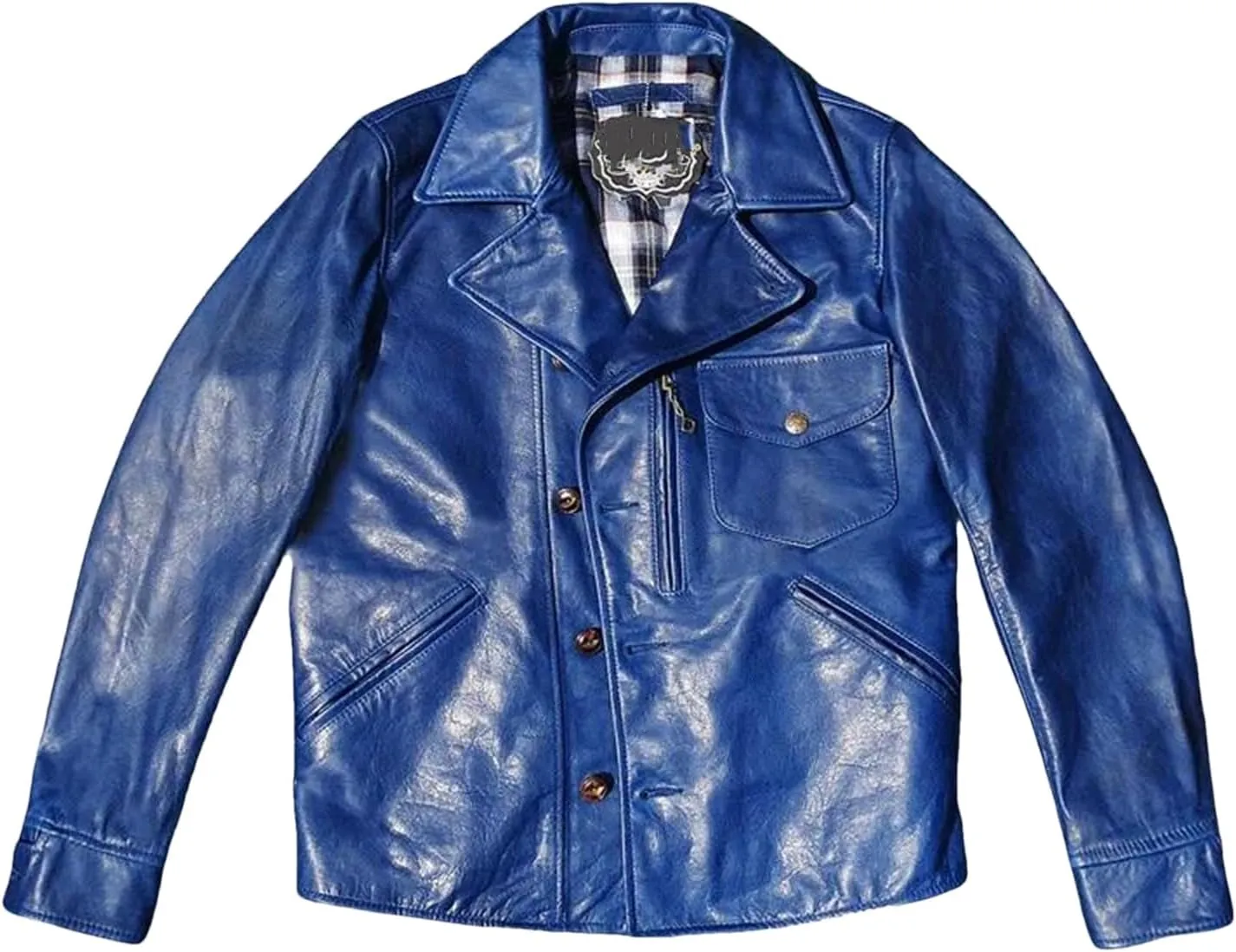 Men’s Double Helix Rider Leather Jacket Motorcycle Slim Fit Year-Round Coat