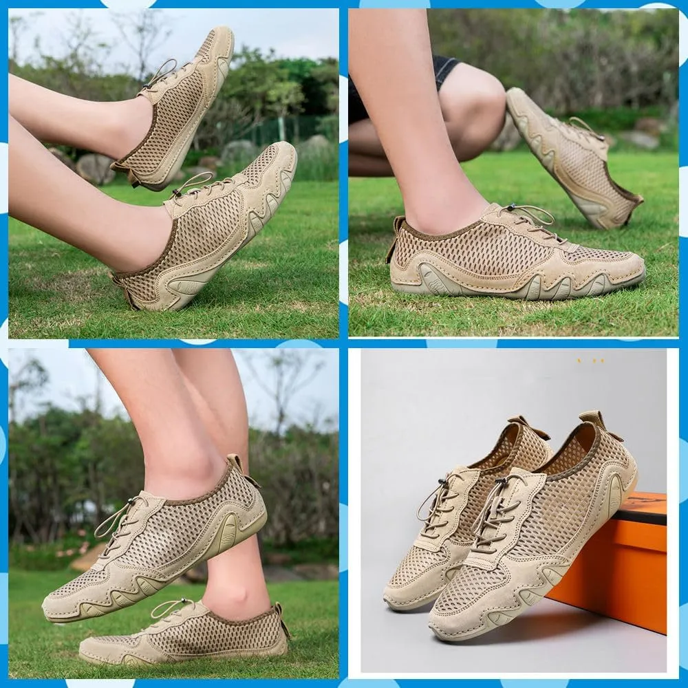 Men's Lightweight Casual Sneakers Non-Slip Breathable Mesh Walking Slip-On Casual Sneakers for Hiking, Walking, Driving & Everyday Wear