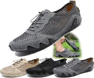 Men's Lightweight Casual Sneakers Non-Slip Breathable Mesh Walking Slip-On Casual Sneakers for Hiking, Walking, Driving & Everyday Wear