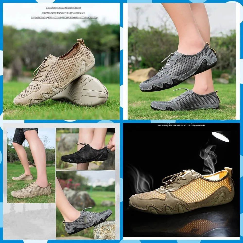 Men's Lightweight Casual Sneakers Non-Slip Breathable Mesh Walking Slip-On Casual Sneakers for Hiking, Walking, Driving & Everyday Wear