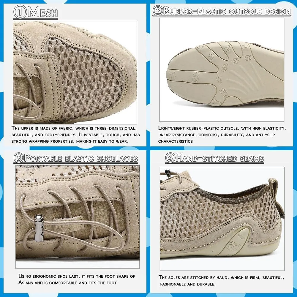 Men's Lightweight Casual Sneakers Non-Slip Breathable Mesh Walking Slip-On Casual Sneakers for Hiking, Walking, Driving & Everyday Wear