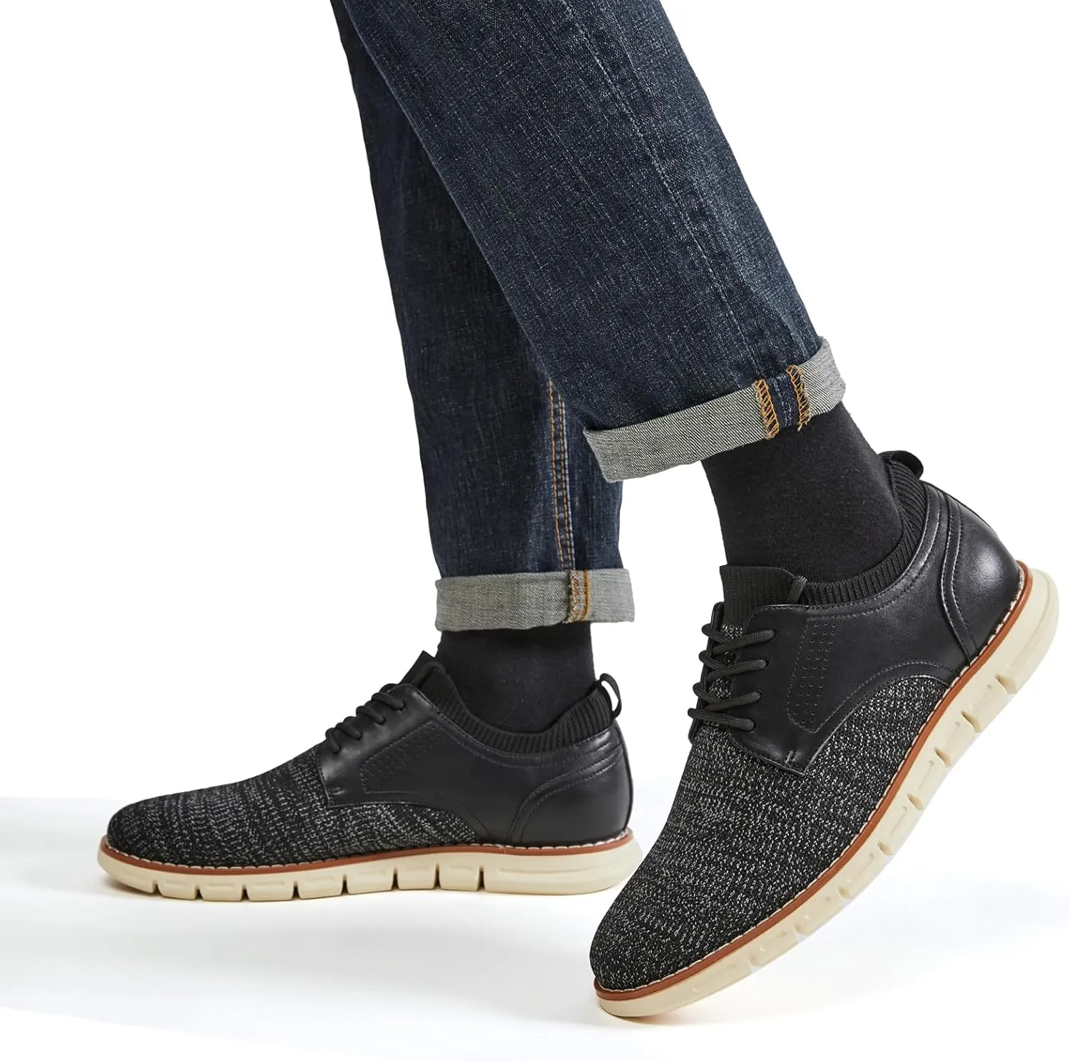 Men's Lightweight Dress Sneakers Comfortable Breeze Shoes Breathable Leisure Oxford Shoes for Business Casual and Walking with Arch Support