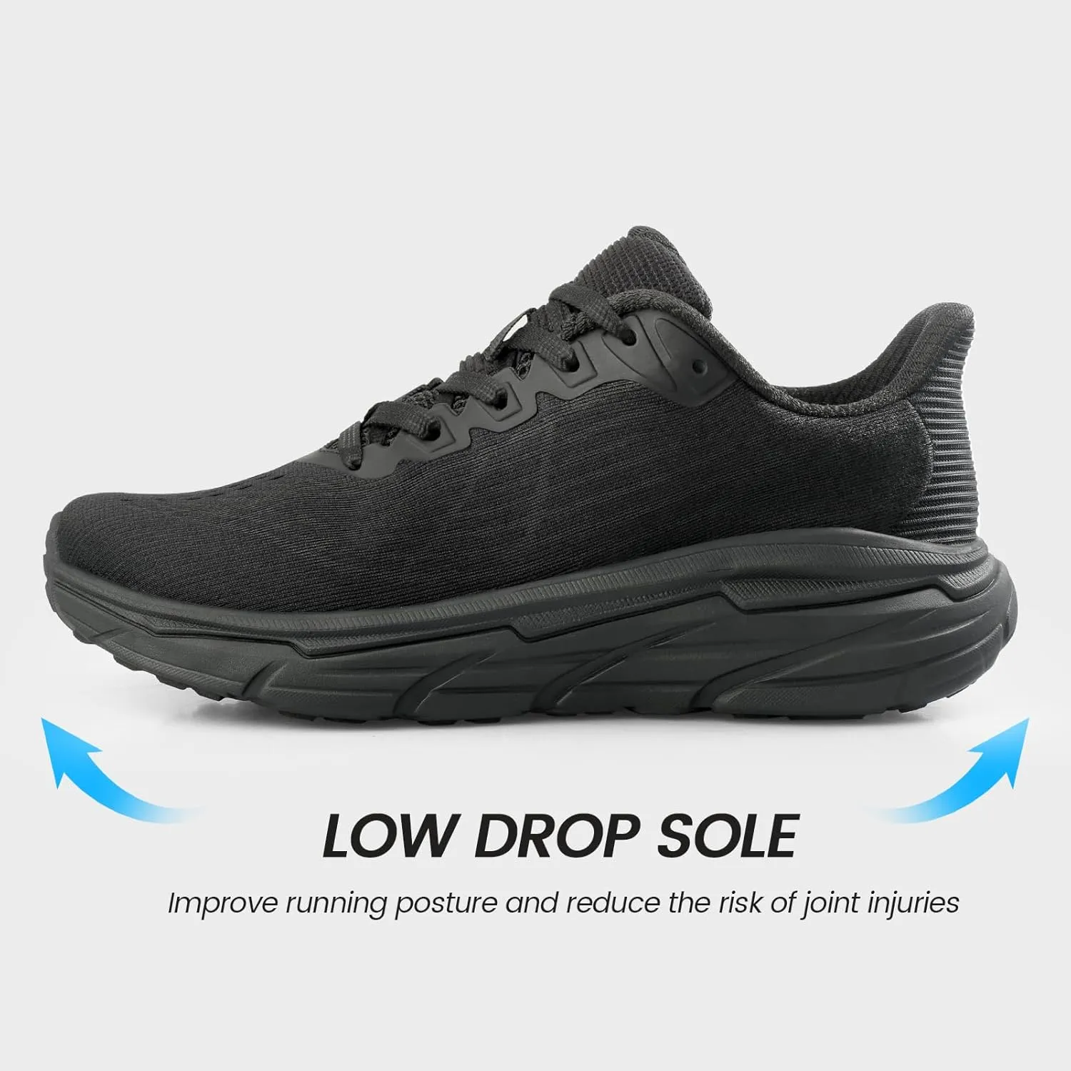 Mens Slip On Walking Shoes Running Tennis Shoes for Athletic Workout Gym Casual Non Slip Training Sneakers Breathable Knit Upper Indoor Outdoor