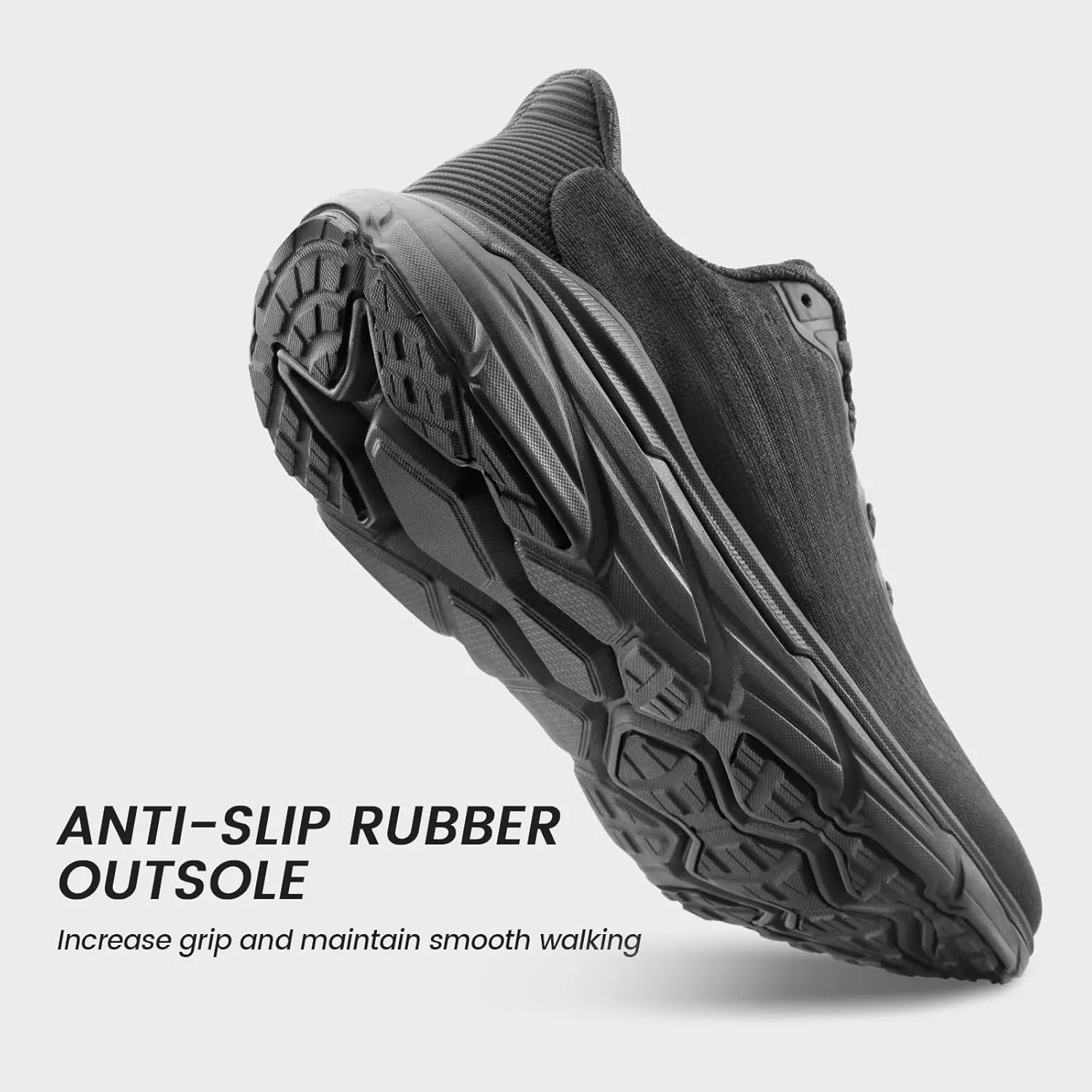 Mens Slip On Walking Shoes Running Tennis Shoes for Athletic Workout Gym Casual Non Slip Training Sneakers Breathable Knit Upper Indoor Outdoor