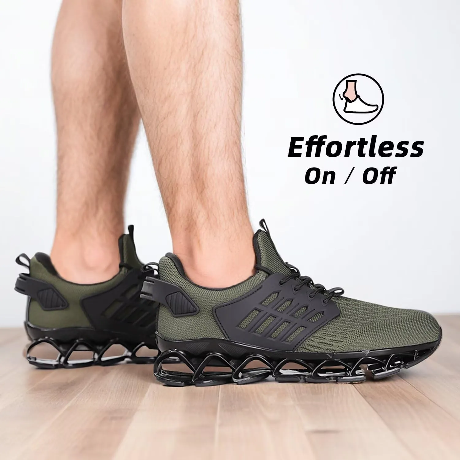 Mens Walking Shoes Slip on Blade Tennis Casual Fashion Trail Running Sneakers Comfort Non Slip Work Sport Athletic Trainers