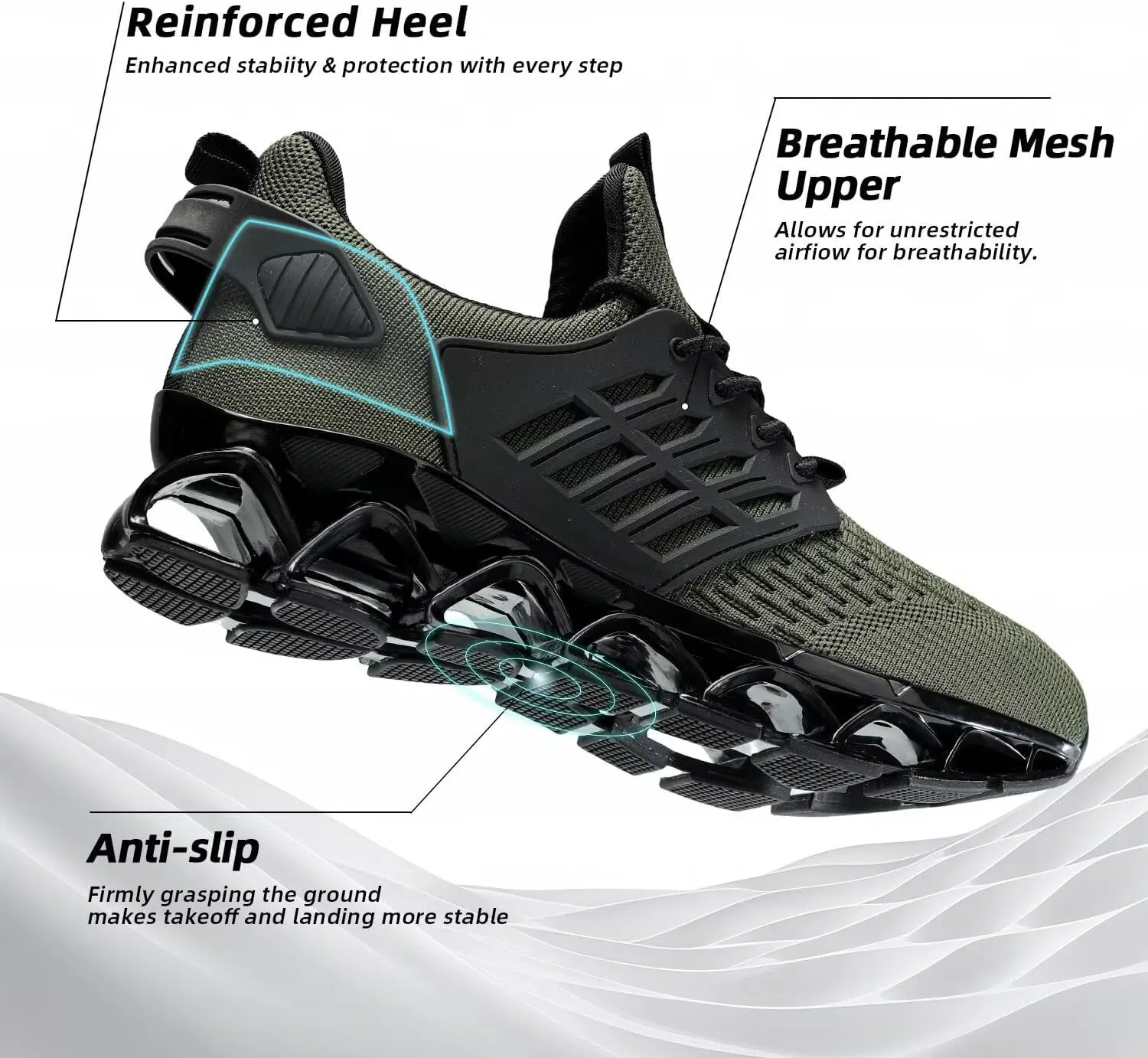 Mens Walking Shoes Slip on Blade Tennis Casual Fashion Trail Running Sneakers Comfort Non Slip Work Sport Athletic Trainers