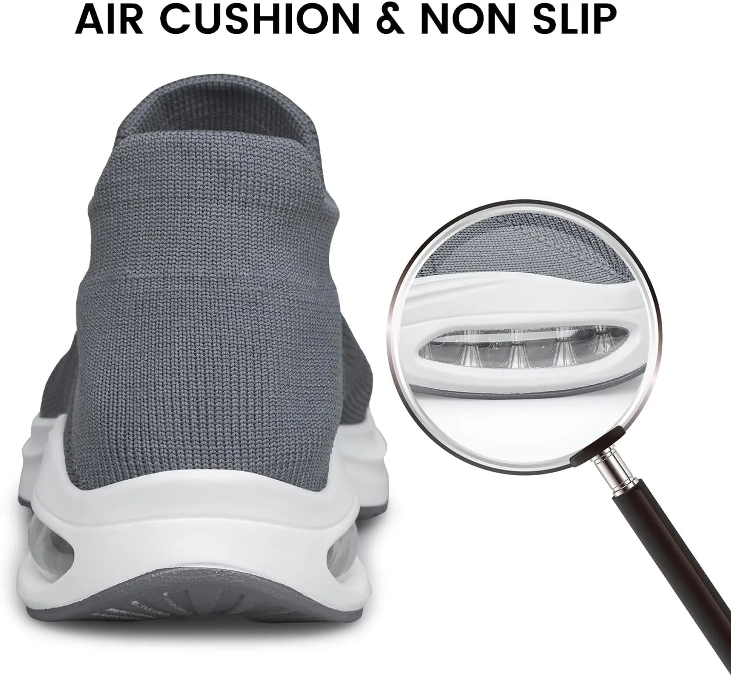 Mens Walking Shoes Sock Casual Fashion Sneakers Comfortable Slip On Air Cushion Workout Athletic Gym Running Shoes