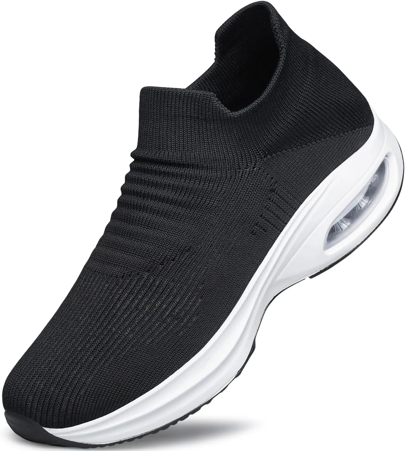 Mens Walking Shoes Sock Casual Fashion Sneakers Comfortable Slip On Air Cushion Workout Athletic Gym Running Shoes