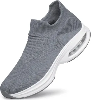 Mens Walking Shoes Sock Casual Fashion Sneakers Comfortable Slip On Air Cushion Workout Athletic Gym Running Shoes