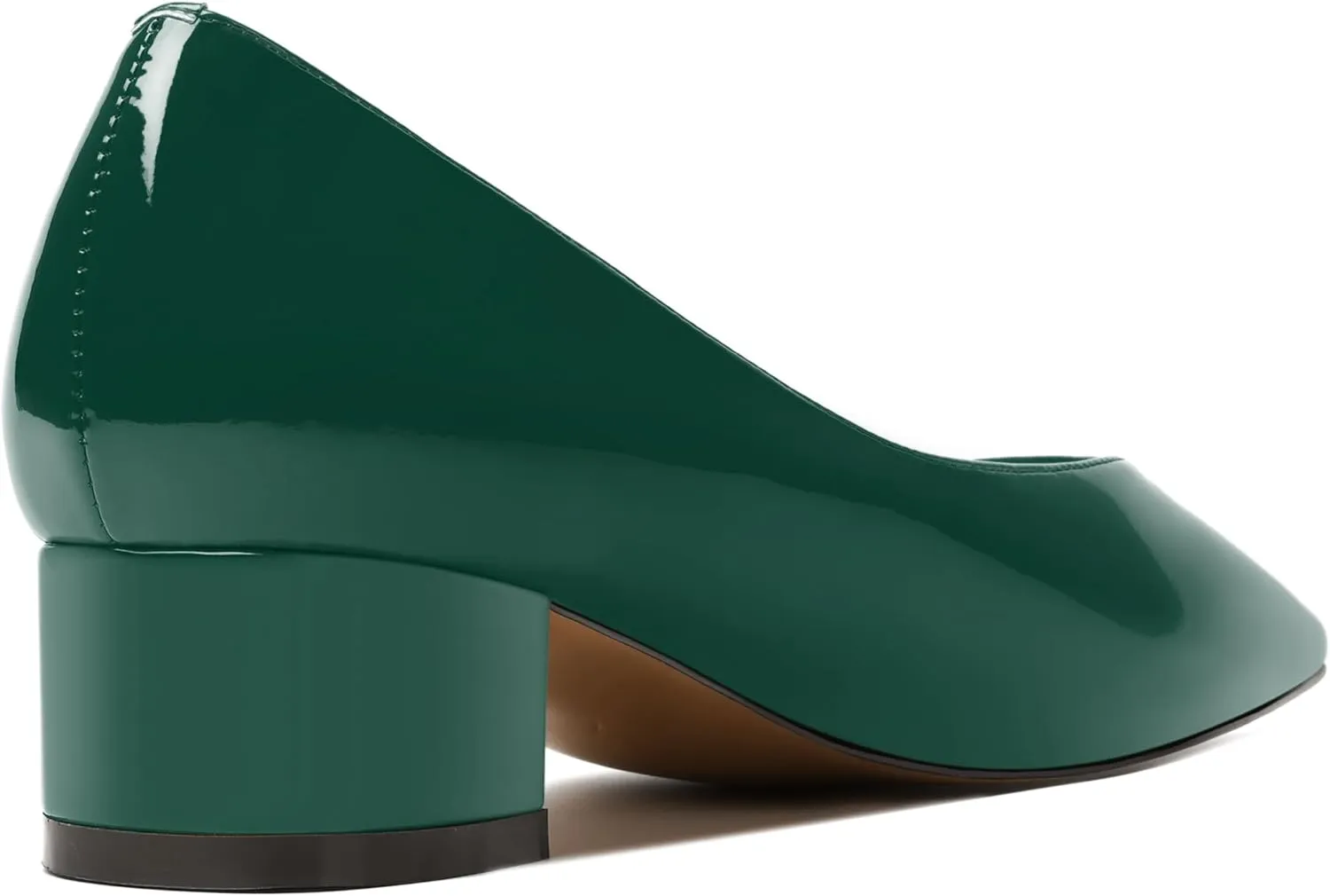 MERRORI Women's Low Heel 1.5 Inch Party Slip On Square Toe Chunky Casual Patent Fashion Pumps Shoes