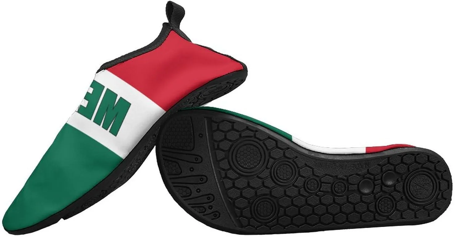 Mexico Flag Mexican Man Woman Water Shoes Quick Dry Barefoot Shoe Beach Surfing Swim Pool Yoga Sock