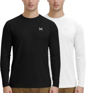 MOHEEN Men's Long Sleeve Rashguard UPF 50  Sun Shirts Quick Dry Hiking Fishing Swim T-Shirt M-3XL