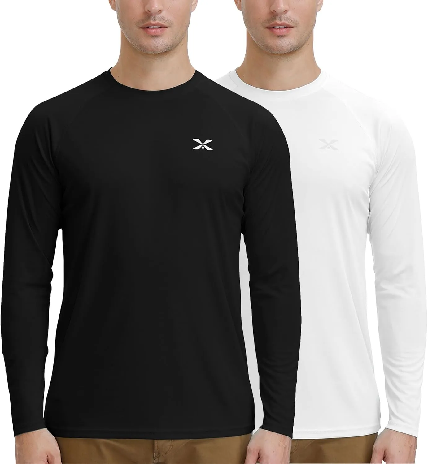 MOHEEN Men's Long Sleeve Rashguard UPF 50  Sun Shirts Quick Dry Hiking Fishing Swim T-Shirt M-3XL