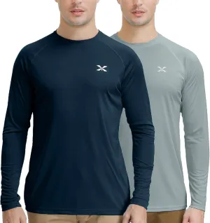 MOHEEN Men's Long Sleeve Rashguard UPF 50  Sun Shirts Quick Dry Hiking Fishing Swim T-Shirt M-3XL