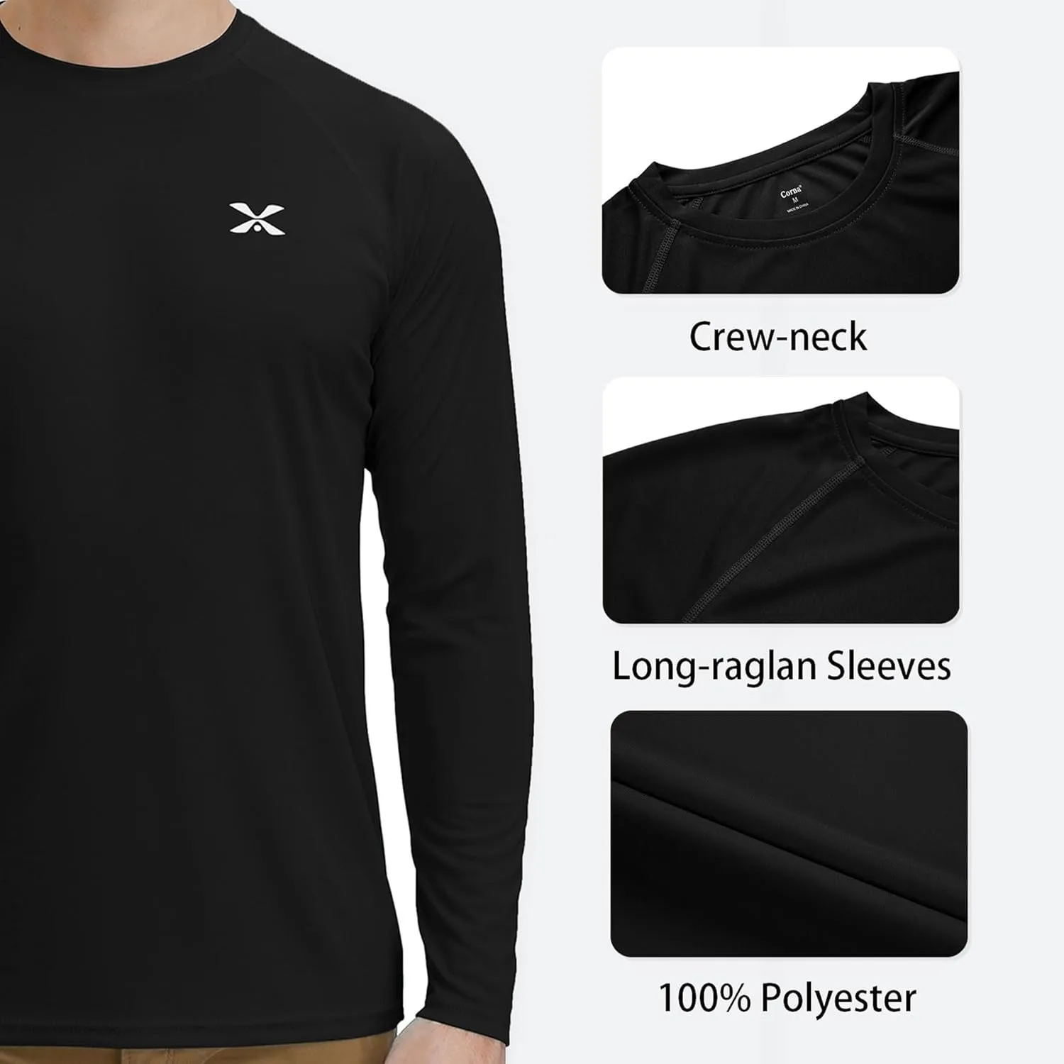 MOHEEN Men's Long Sleeve Rashguard UPF 50  Sun Shirts Quick Dry Hiking Fishing Swim T-Shirt M-3XL