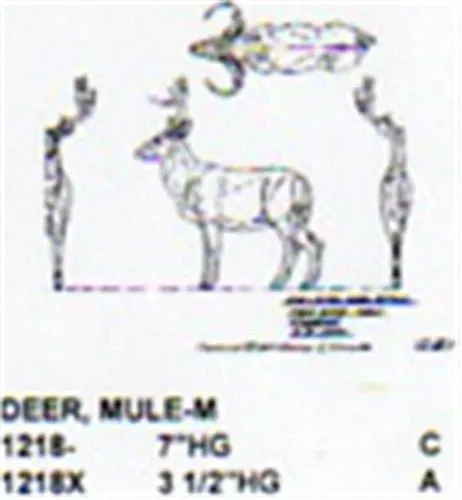 Mule Deer Standing 7" High