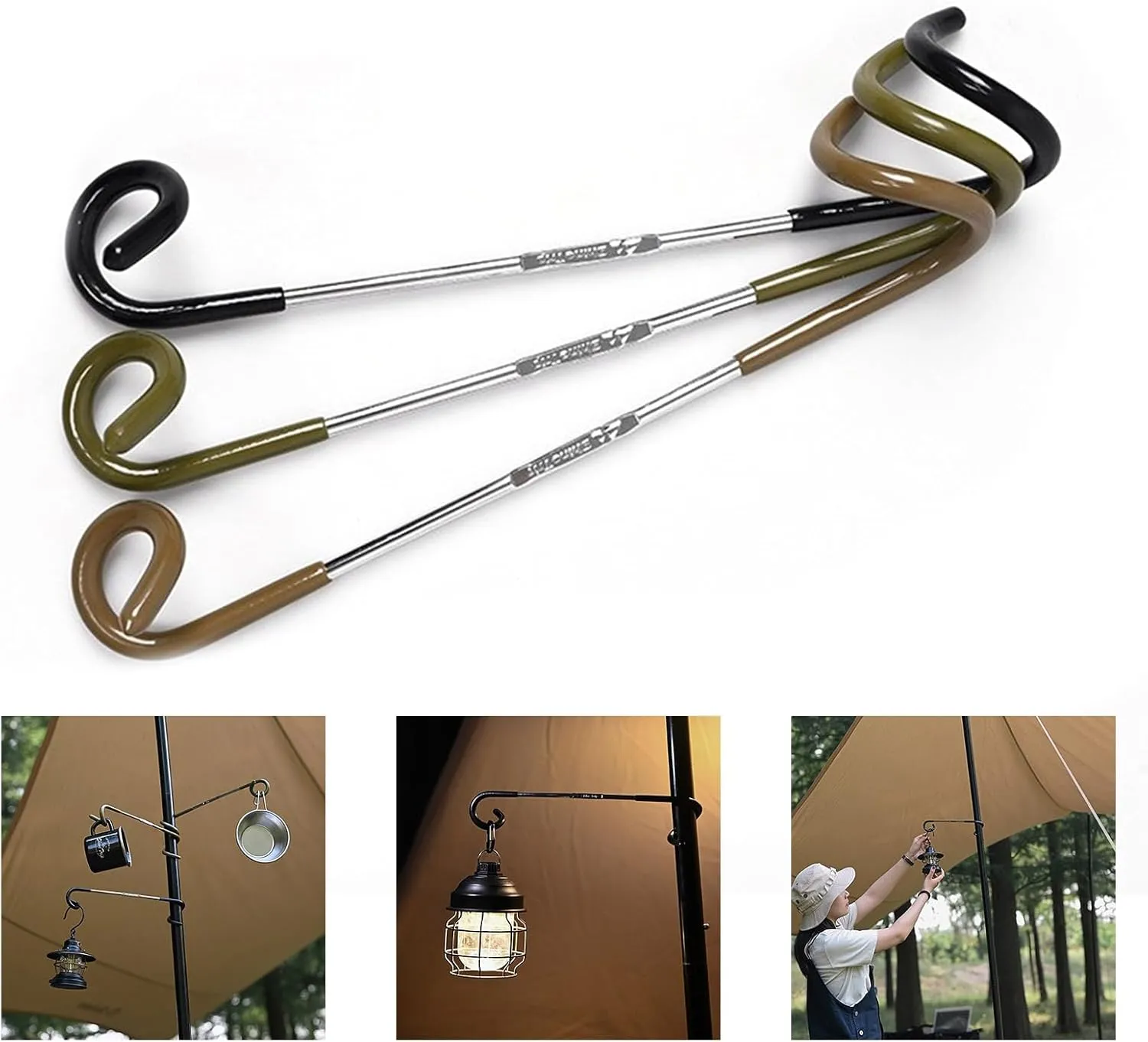Multifunction Hanger Outdoors Light Lamps Hook Camping Hunting Fishing Tent Poles Post Hanger