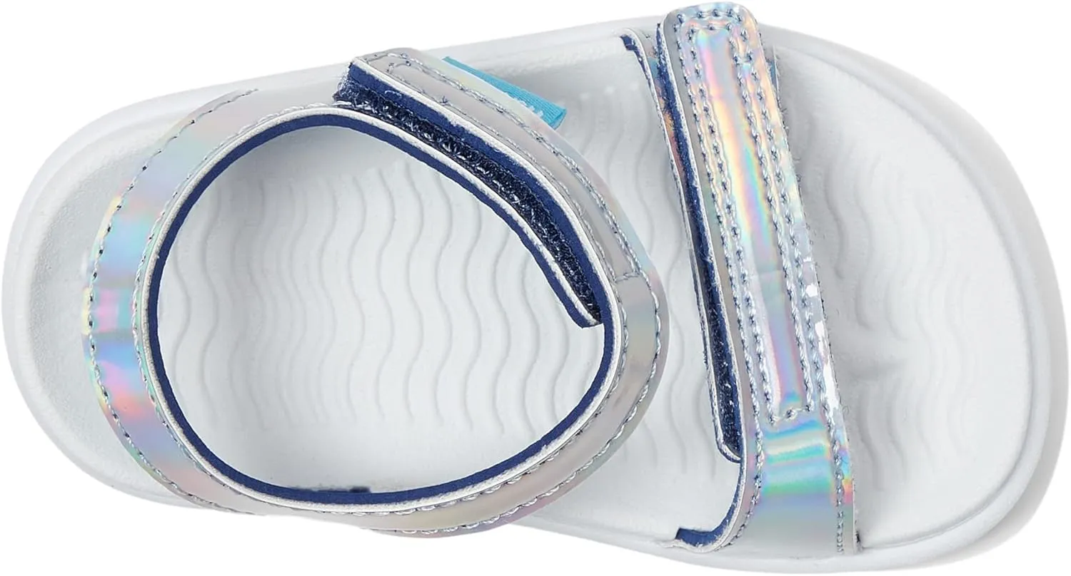 Native Shoes Kids Charley Hologram (Toddler) Flat Sandals for Kids - Metallic Synthetic Upper, Man Made Outsole, and Round Toe