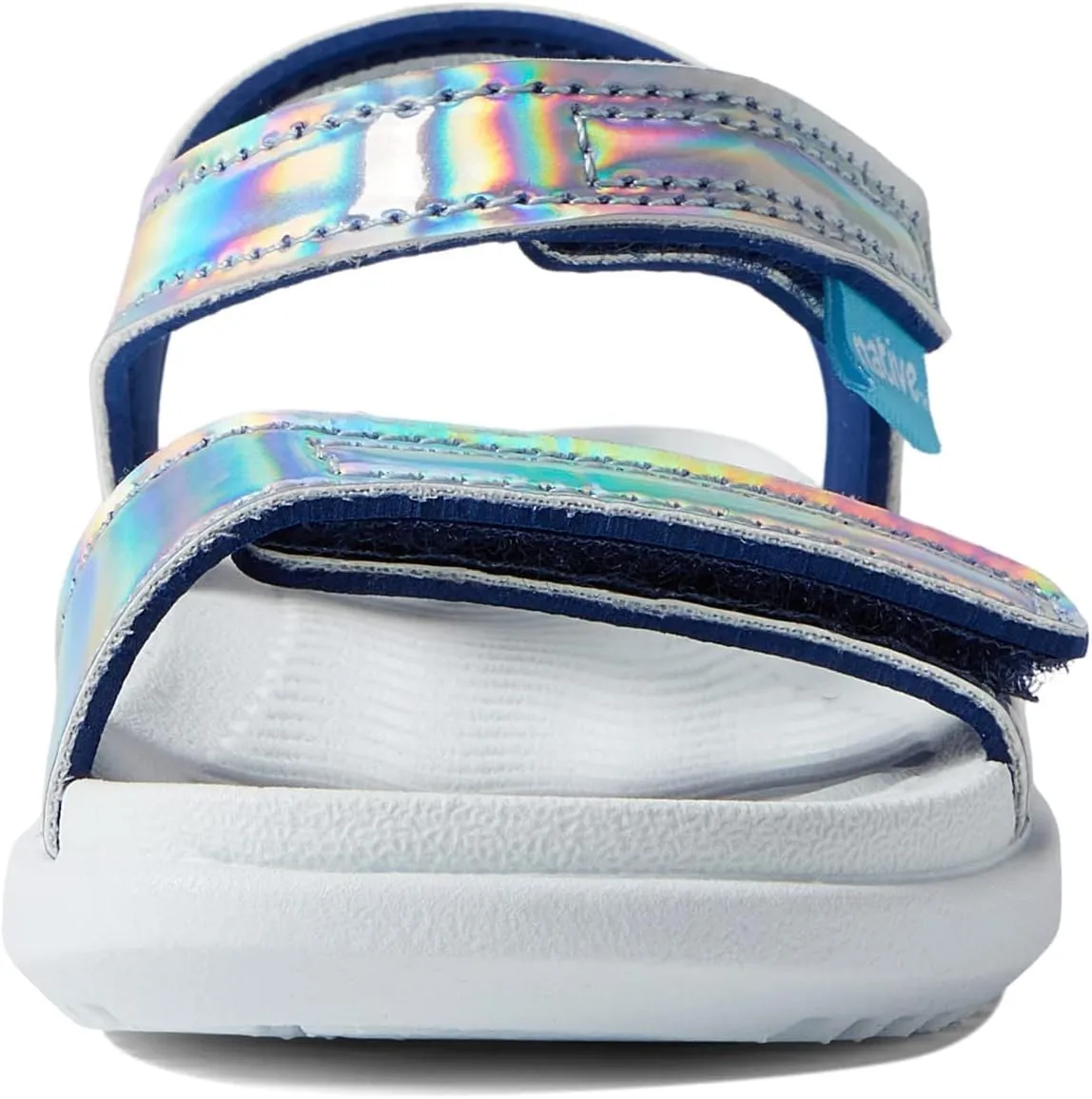 Native Shoes Kids Charley Hologram (Toddler) Flat Sandals for Kids - Metallic Synthetic Upper, Man Made Outsole, and Round Toe