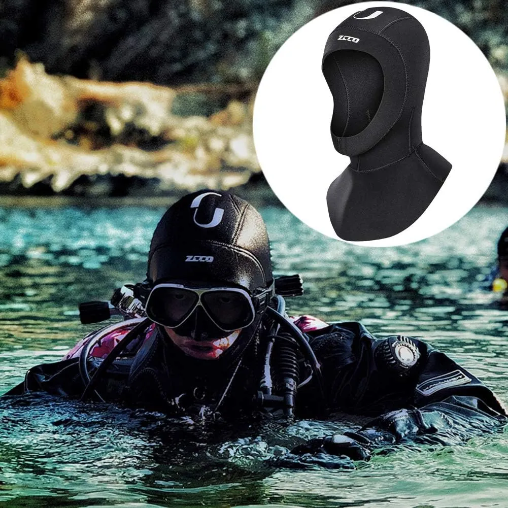 Neoprene Wetsuit Hood Scuba Diving Hood 3MM 5MM for Men Women Youth, Bib Dive Cap Surfing Thermal Hood for Kayaking Snorkeling Swimming Sailing Canoeing Water Sports
