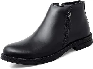 New Chelsea Boots For Men Double Side Zip Retro Cowhide Leather Slip On Anti-slip Waterproof Wearable Non Fashion Slip On