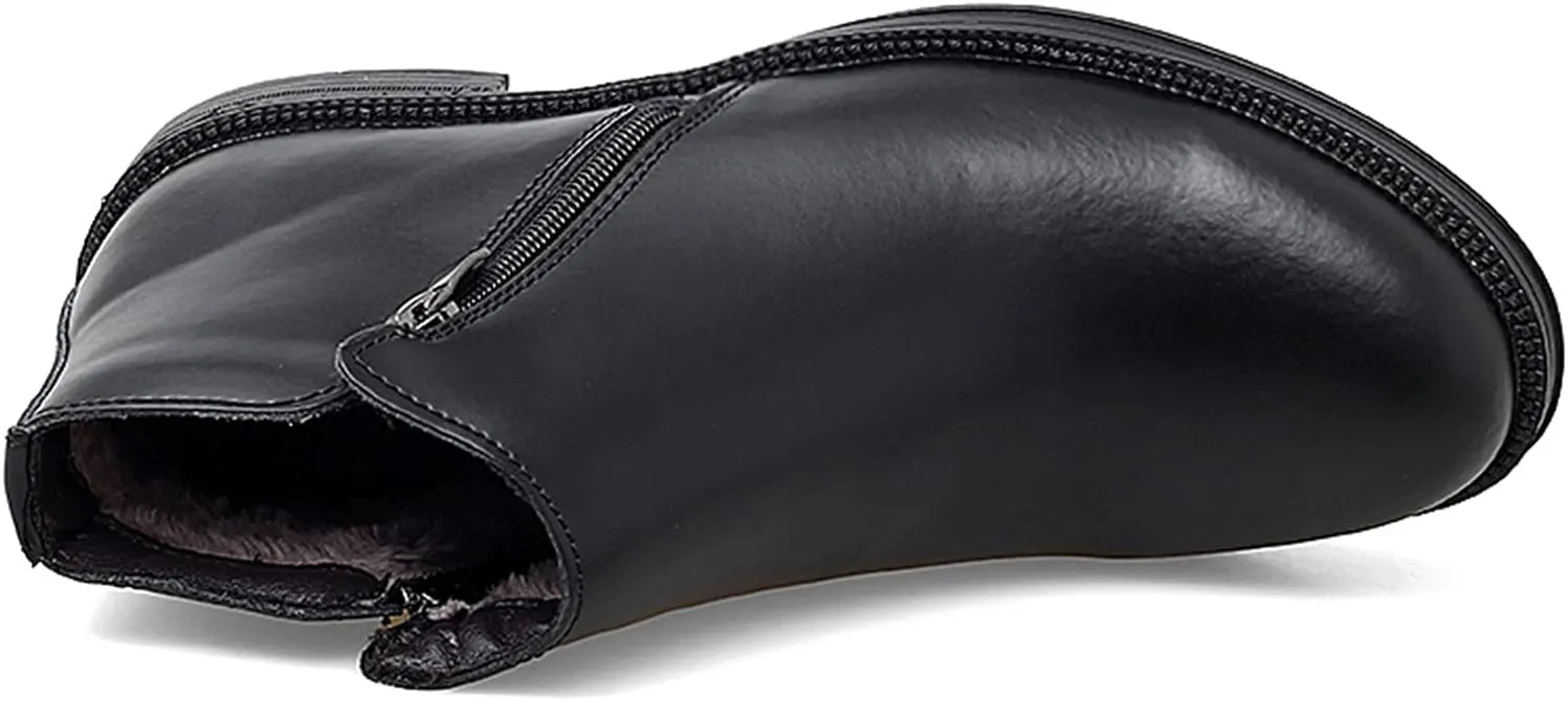 New Chelsea Boots For Men Double Side Zip Retro Cowhide Leather Slip On Anti-slip Waterproof Wearable Non Fashion Slip On