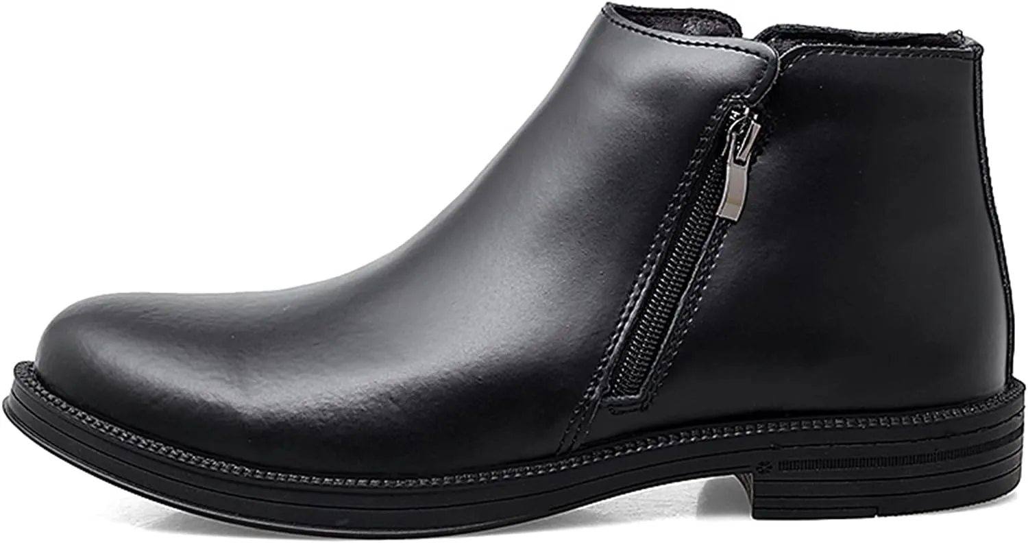 New Chelsea Boots For Men Double Side Zip Retro Cowhide Leather Slip On Anti-slip Waterproof Wearable Non Fashion Slip On