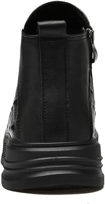 New Chelsea Boots For Men Round Toe Faux Crocodile Print Leather Slip On Waterproof Non Slip Casual Formal