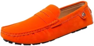 New Loafers for Men Round Toe Suede Vamp Penny Driving Loafers Flat Heel Flexible Comfortable Prom Fashion Slip-ons