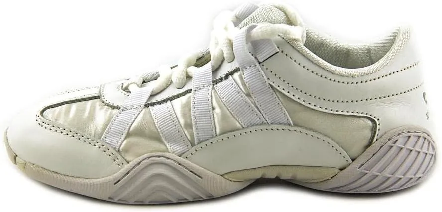 Nfinity Evolution White Cheer Shoes for Youth Girls – Breathable, High-Performance Sneakers for Cheerleading and Sports – Lightweight & Built to Last