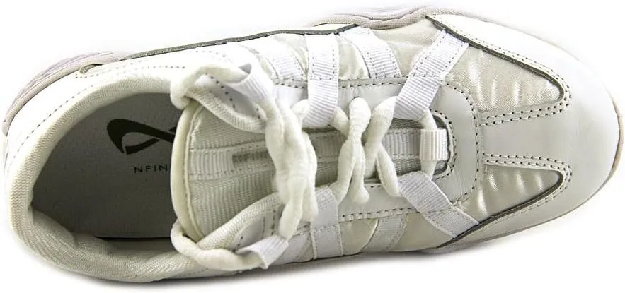 Nfinity Evolution White Cheer Shoes for Youth Girls – Breathable, High-Performance Sneakers for Cheerleading and Sports – Lightweight & Built to Last