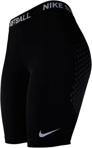 Nike DRI-FIT Softball Slider Short NO HNGR, X-Large Womens (Black/Wolf Grey/White)