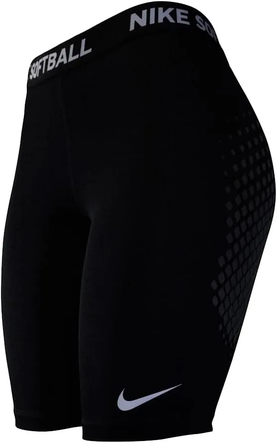 Nike DRI-FIT Softball Slider Short NO HNGR, X-Large Womens (Black/Wolf Grey/White)