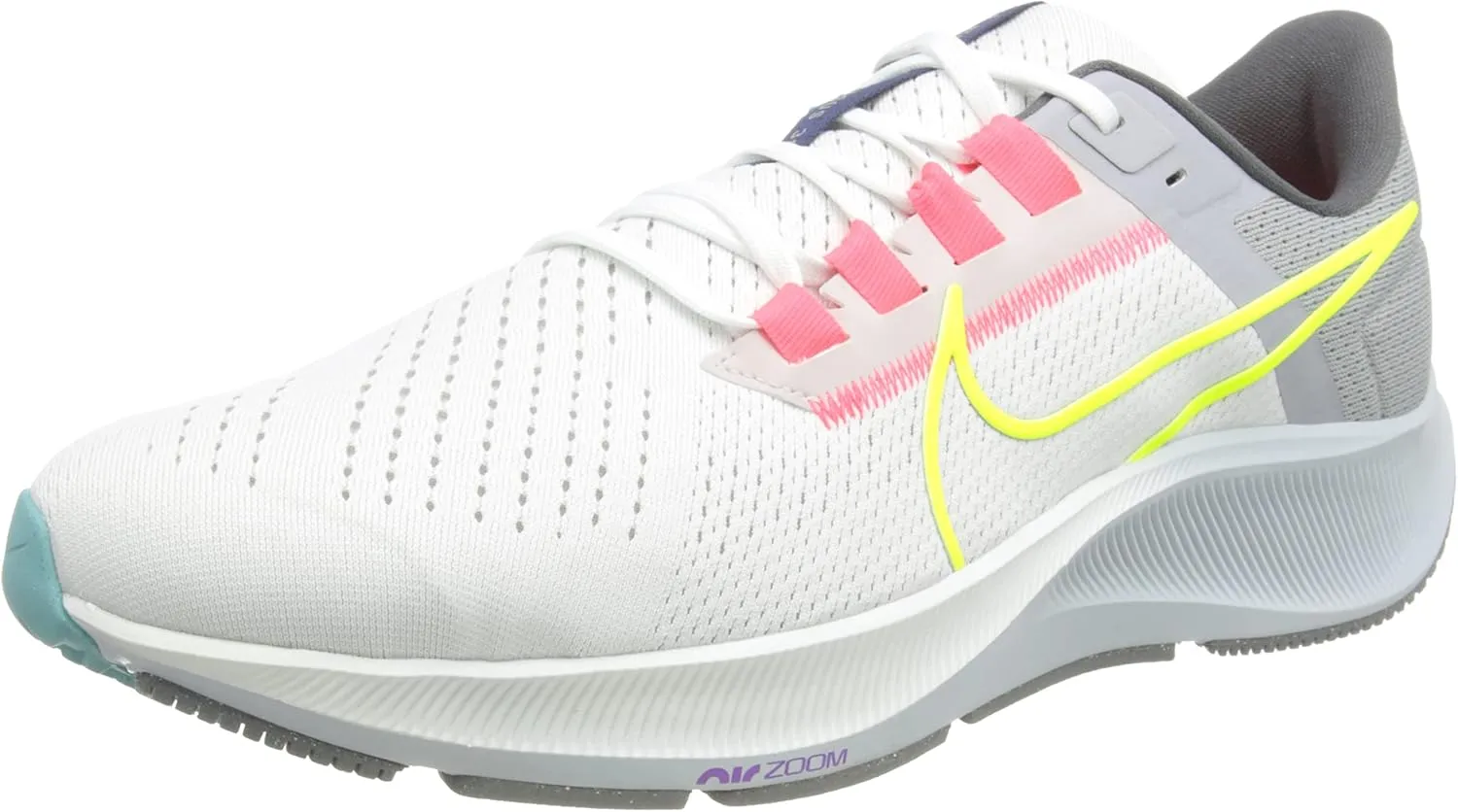 NIKE Men's Running Shoes Sneaker, Dark Smoke Grey White Flash Crimson Volt, 8