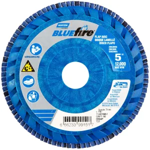 Norton 5 x 7/8 In. BlueFire Plastic Flat Flap Disc T27 P80 Grit R884P ZA 10 Count